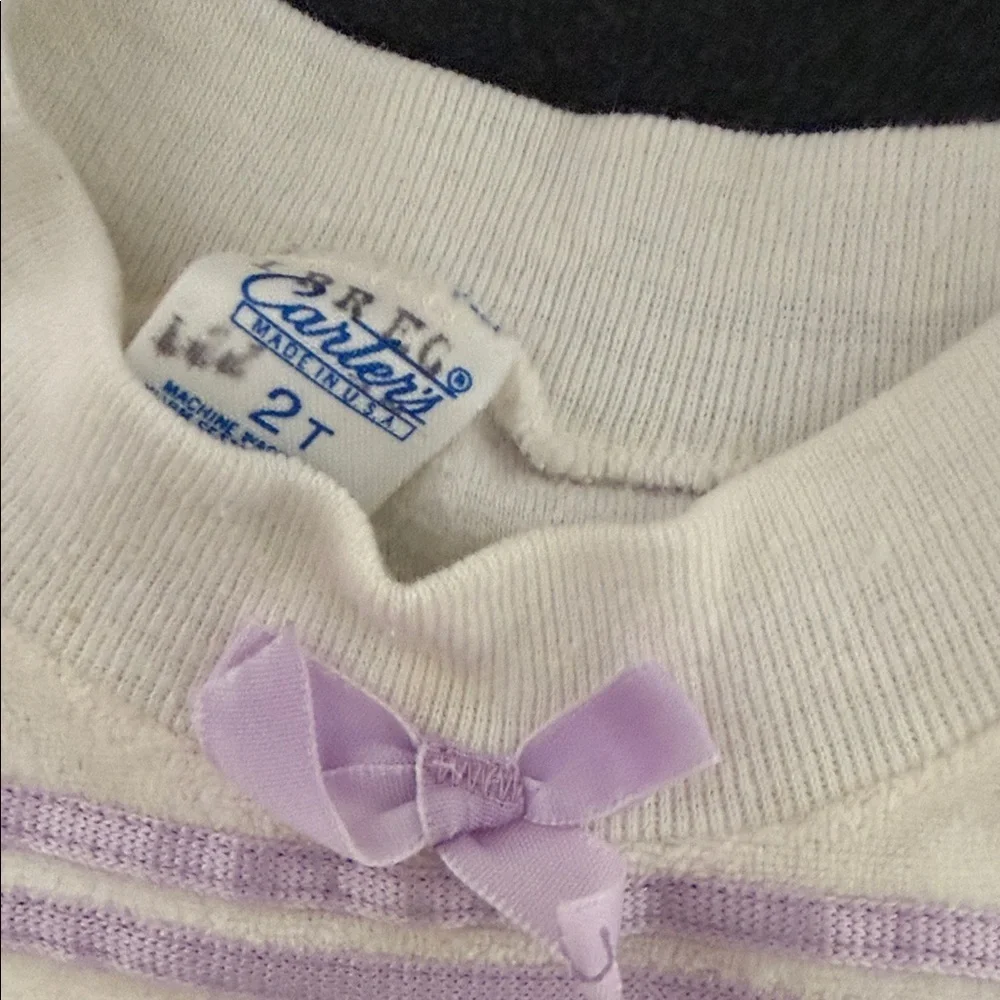 Carter's Cream Sweatshirt with Lavender Floral Embroidery